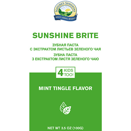 Зубна паста «Саншайн Брайт» з лікарськими рослинами/смак м'яти, без фтору (Sunshine Brite Toothpaste)